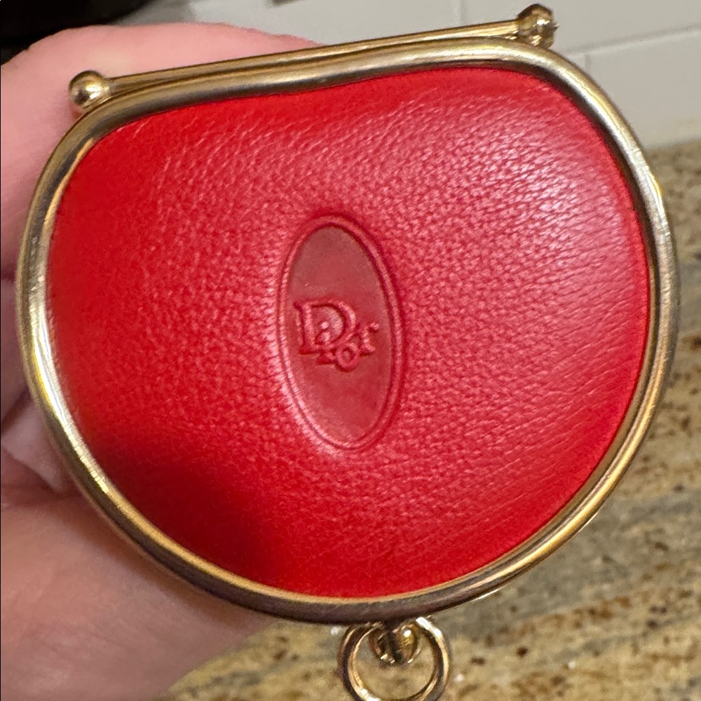 Vintage Dior Red and Gold Women's Jewelry Storage bag